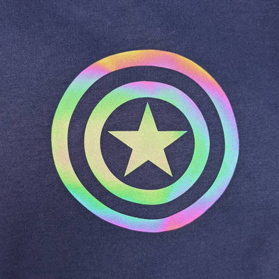 Captain America Avengers Flash Rainbow T-Shirt เสื้อยืดผู้ชายลายกัปตันอเมริกา สะท้อนแสงแฟลช