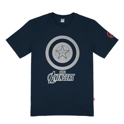 Avengers Men's Captain America UV Sensitive T-Shirt - เสื้ออเวนเจอร์กัปตันอเมริกาเทคนิคสียูวีเปลี่ยนสีเมื่อโดนแดด