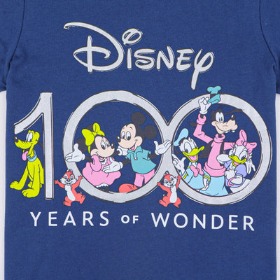 Disney 100 Years Of Wonder Men & Kids T-Shirt -เสื้อยืดครอบครัว ดิสนีย์ 100 ปี ผู้ชาย และเด็ก