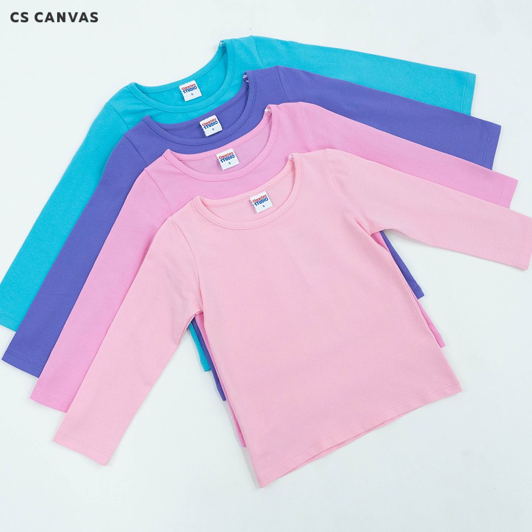 CS CANVAS  Girl Long Sleeve&Legging - เสื้อยืดเปล่า แขนยาว และเลกกิ้ง เด็กผู้หญิง