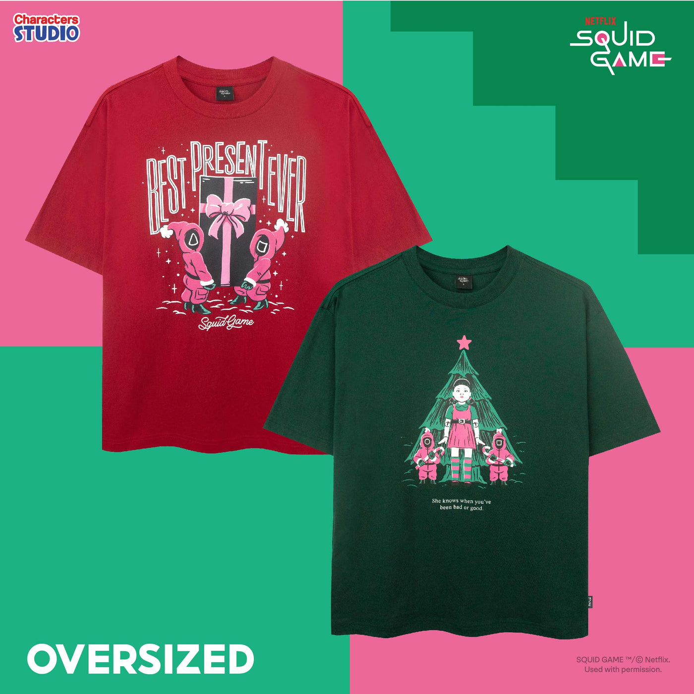 Squid Game Men&Women //Oversized T-shirt// - เสื้อโอเวอร์ไซส์ผู้ใหญ่ สควิดเกม สินค้าลิขสิทธิ์ 100%