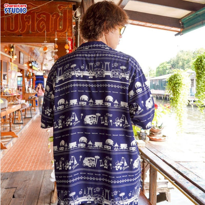 Disney Mickey Go Thailand Shirt & Pants - เสื้อกางเกงช้าลาย ลายมิกกี้ ไทยแลนด์ ผ้าเรย่อน 100%