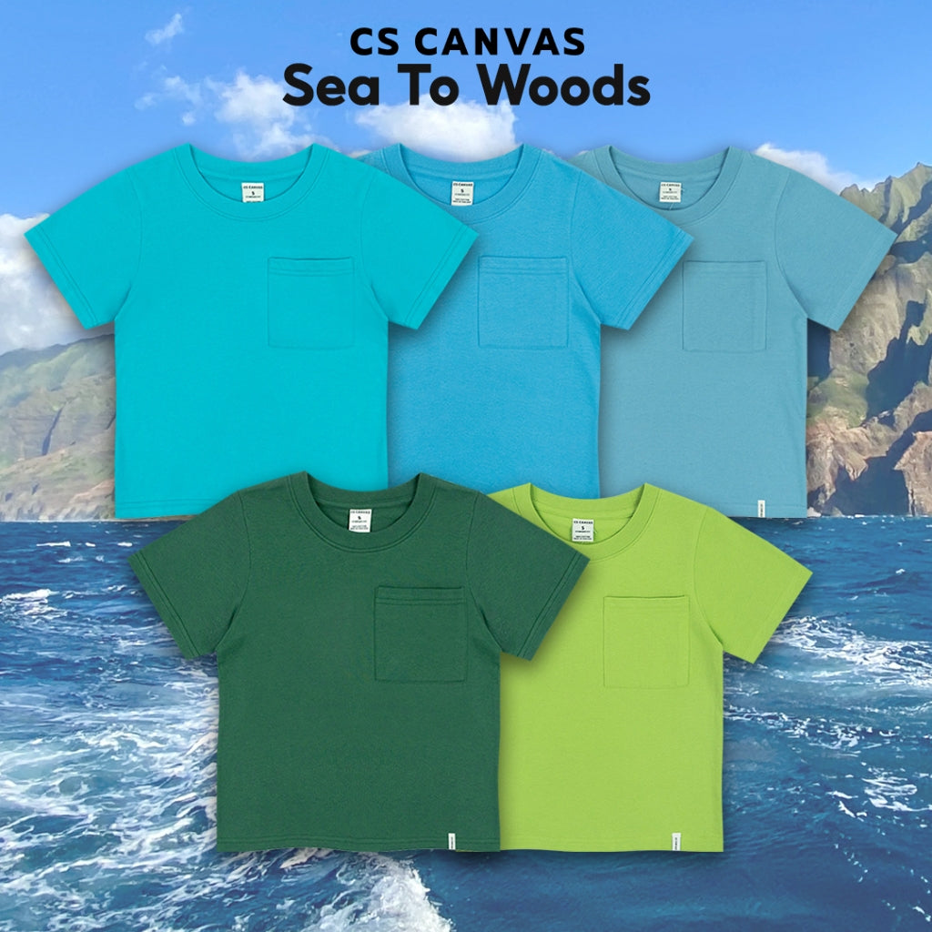 CS CANVAS // Sea To Woods // Boy T-shirts - เสื้อยืดเปล่า เด็กผู้ชาย ผ้า cotton 100% ใส่สบาย ไม่ร้อน