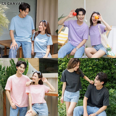 CS CANVAS Men Summer Pastel //ทรง Relax T-Shirt // - เสื้อยืดเปล่าผู้ชาย ผ้า Cotton ใส่สบายไม่ร้อน XLอก46