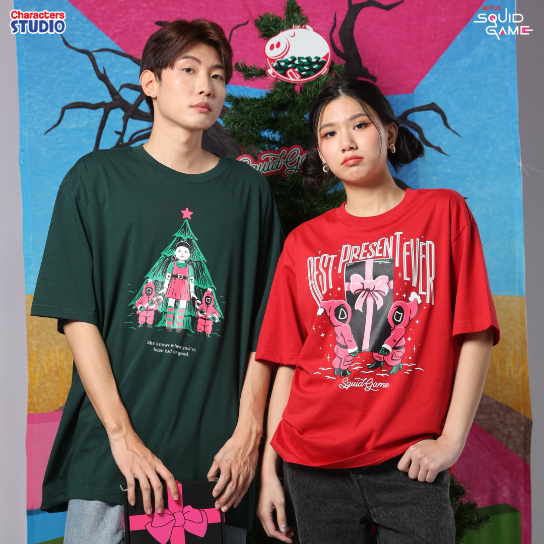 Squid Game Box Set Oversized T-Shirt - บ็อกเซ็ตรวมสินค้าสควิดเกม (T-Shirt, sticker, keychain, card)