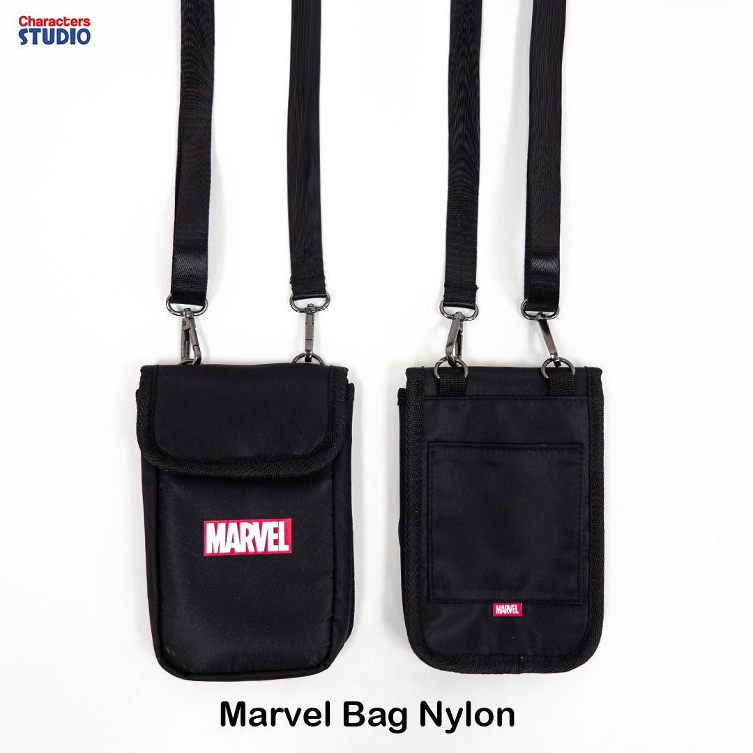 Marvel Bag Nylon - กระเป๋า Marvel สะพายข้าง คล้องคอ ใส่มือถือและอุปกรณ์อื่นๆได้ ผ้าไนลอน