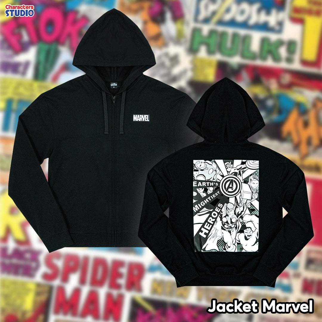 Marvel Men Jacket - เสื้อแจ็คเก็ตผู้ใหญ่มาร์เวล มีฮู้ด สินค้าลิขสิทธ์แท้ 100% characters studio