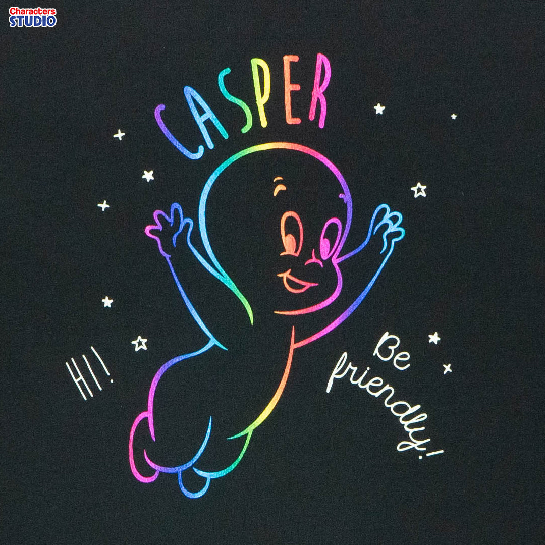 Universal Studios Casper Family Men Women Crop & Kids T-Shirt Glow in the dark -เสื้อยืดครอบครัวยูนิเวอร์แซล สตูดิโอ แคสเปอร์ ผีน้อยน่ารัก เรืองแสงในที่มืด