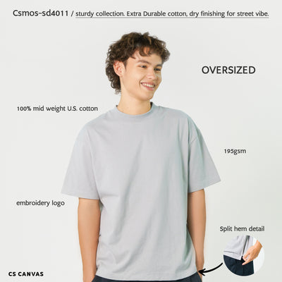 CS CANVAS Men Urban Vibe //Oversized T-Shirt // - เสื้อยืดเปล่า ผู้ชายโอเวอร์ไซส์ ผ้า Cotton USA
