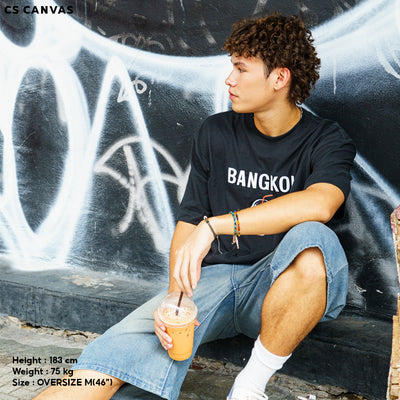 CS CANVAS Local-Bangkok Thailand //Oversized//-เสื้อยืดโอเวอร์ไซส์ ผ้า cozy feel premium cotton100%