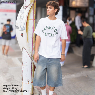 CS CANVAS Bangkok Local Thailand //Oversized//-เสื้อยืดโอเวอร์ไซส์ ผ้า cozy feel premium cotton100%