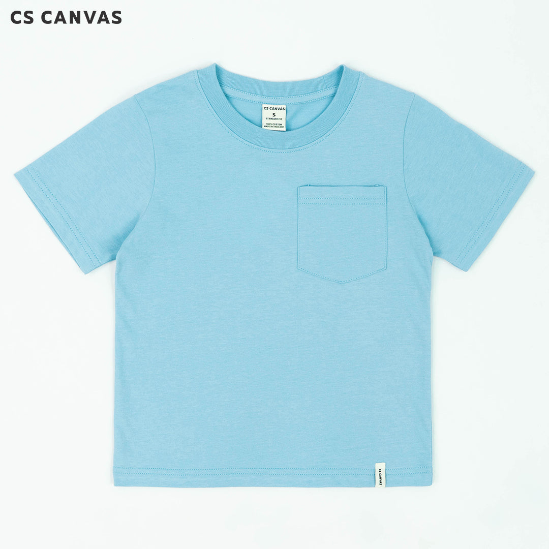 CS CANVAS  Boy T-Shirt // Summer Pastel //  - เสื้อยืดเปล่า มีกระเป๋า เด็กผู้ชาย ผ้า cotton100% ใส่สบายไม่ร้อน