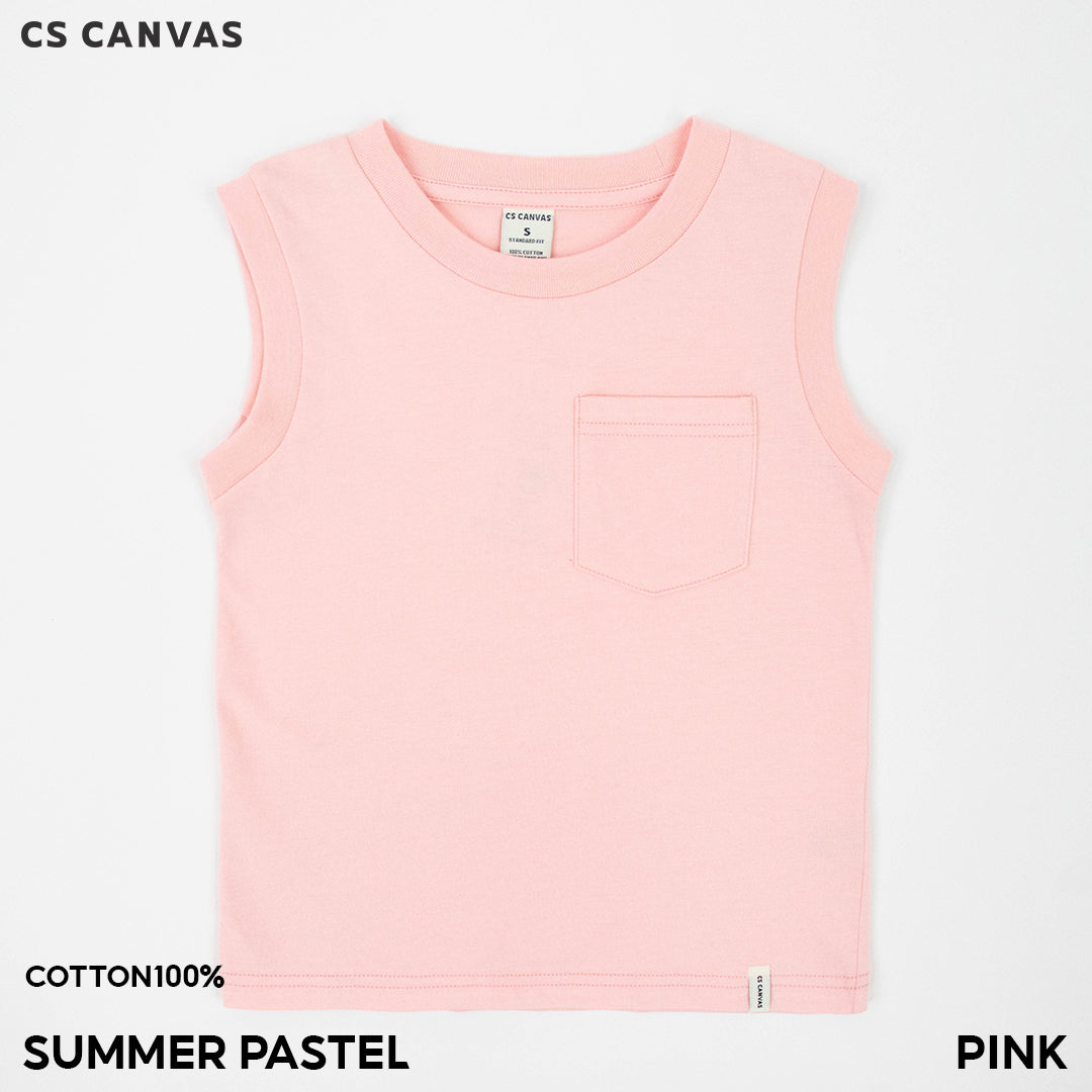 CS CANVAS BOY TANK TOP // Summer Pastel // - เสื้อกล้ามเปล่า เด็กผู้ชาย ผ้า cotton 100% ใส่สบาย ไม่ร้อน