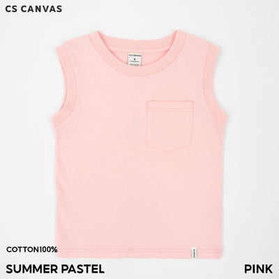 CS CANVAS BOY TANK TOP // Summer Pastel // - เสื้อกล้ามเปล่า เด็กผู้ชาย ผ้า cotton 100% ใส่สบาย ไม่ร้อน