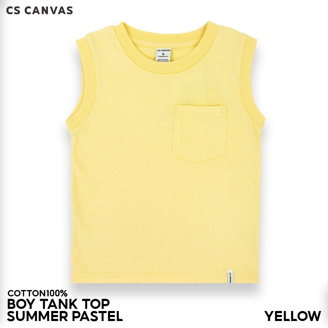 CS CANVAS BOY TANK TOP // Summer Pastel // - เสื้อกล้ามเปล่า เด็กผู้ชาย ผ้า cotton 100% ใส่สบาย ไม่ร้อน