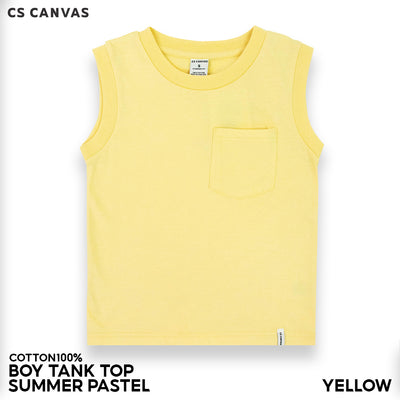 CS CANVAS BOY TANK TOP // Summer Pastel // - เสื้อกล้ามเปล่า เด็กผู้ชาย ผ้า cotton 100% ใส่สบาย ไม่ร้อน