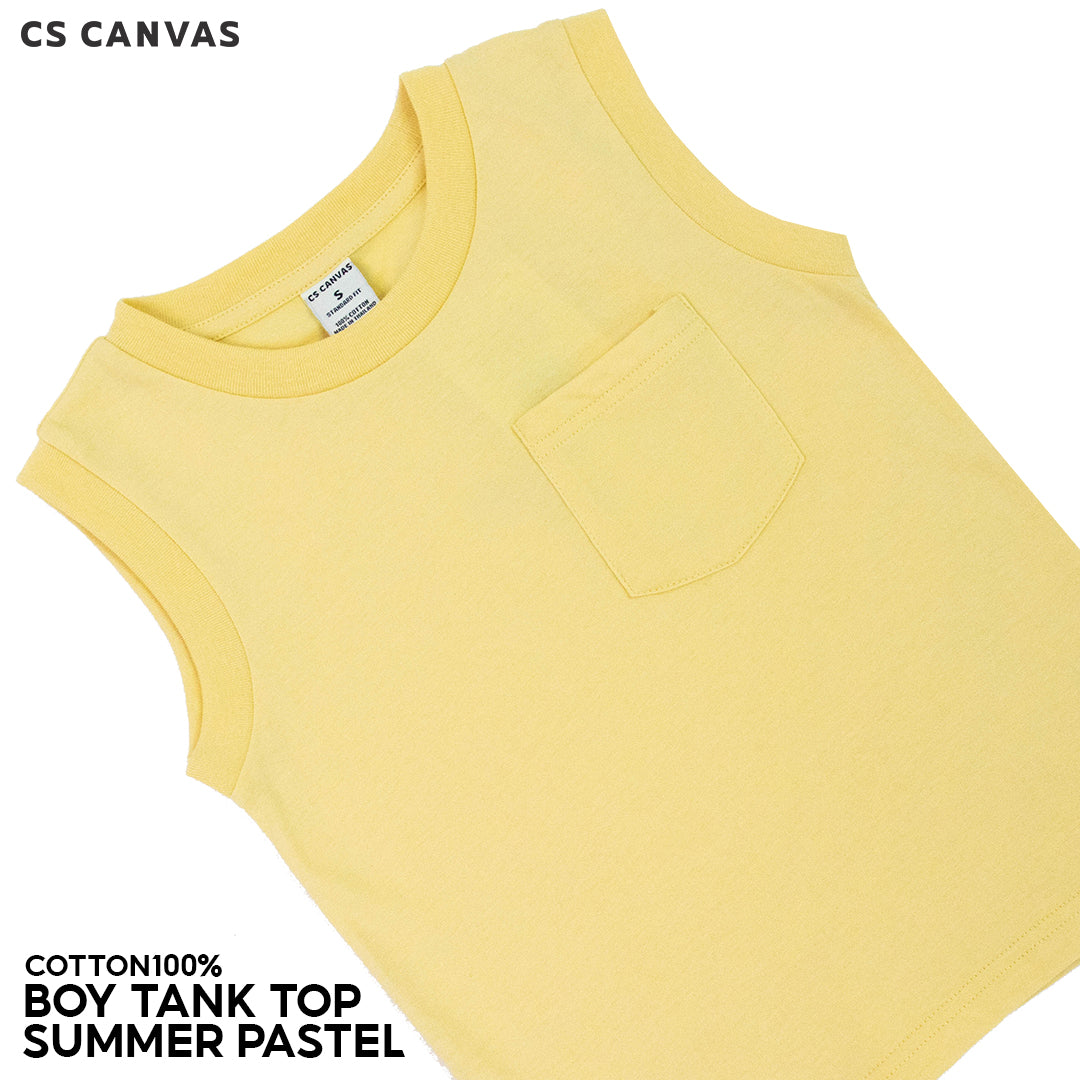 CS CANVAS BOY TANK TOP // Summer Pastel // - เสื้อกล้ามเปล่า เด็กผู้ชาย ผ้า cotton 100% ใส่สบาย ไม่ร้อน