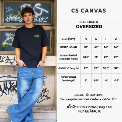 CS CANVAS Local-Bangkok Thailand //Oversized//-เสื้อยืดโอเวอร์ไซส์ ผ้า cozy feel premium cotton100%