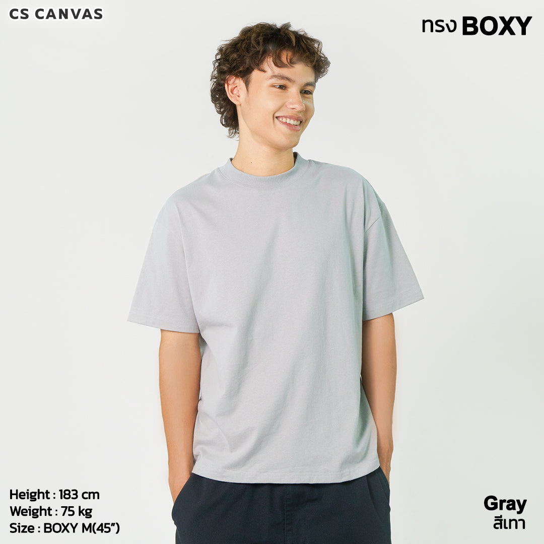 CS CANVAS Men Sturdy // Boxy T-Shirt // - เสื้อยืดเปล่า ผู้ชายโอเวอร์ไซส์ ผ้า Cotton USA หนา