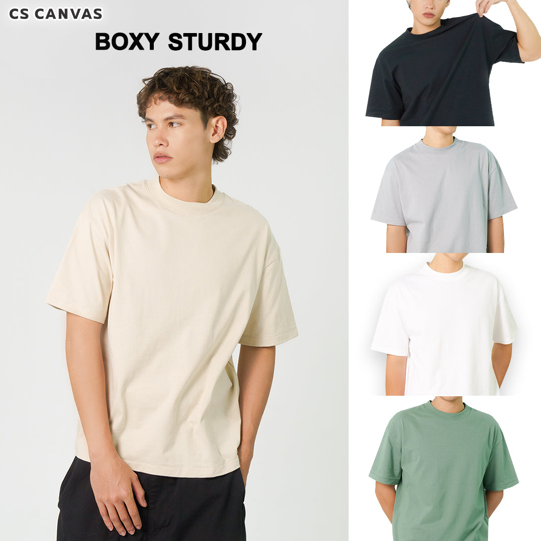 CS CANVAS Men Sturdy // Boxy T-Shirt // - เสื้อยืดเปล่า ผู้ชายโอเวอร์ไซส์ ผ้า Cotton USA หนา