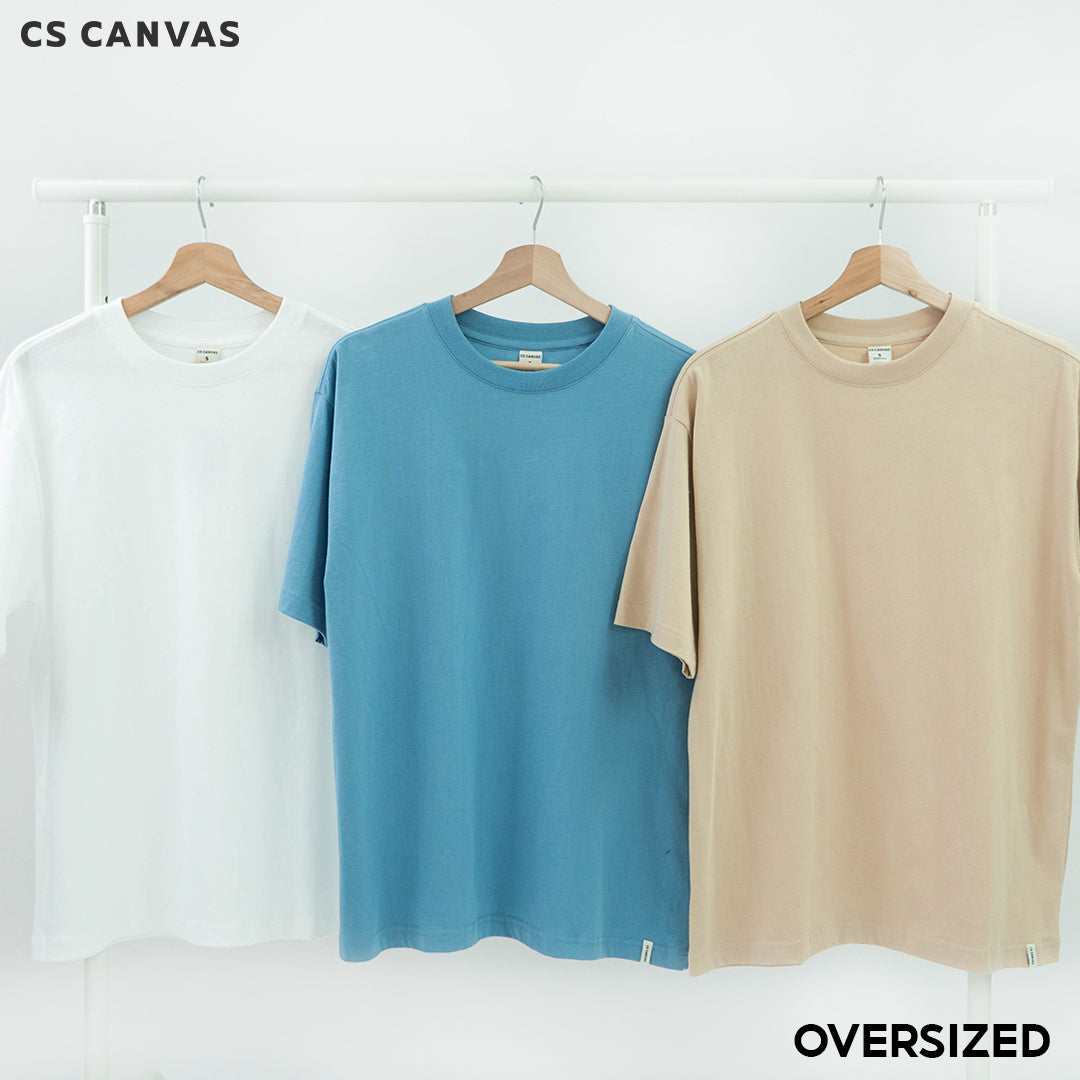 CS CANVAS Men Urban Vibe //Oversized T-Shirt // - เสื้อยืดเปล่า ผู้ชายโอเวอร์ไซส์ ผ้า Cotton USA ใส่สบายไม่ร้อน