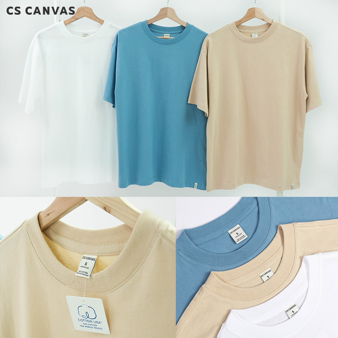 CS CANVAS Men Urban Vibe //Oversized T-Shirt // - เสื้อยืดเปล่า ผู้ชายโอเวอร์ไซส์ ผ้า Cotton USA ใส่สบายไม่ร้อน