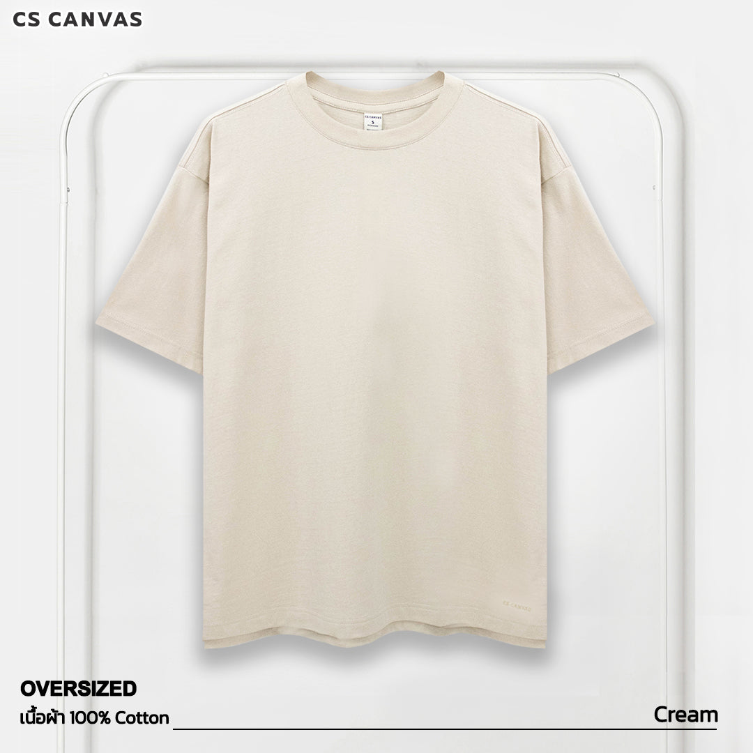 CS CANVAS Men Urban Vibe //Oversized T-Shirt // - เสื้อยืดเปล่า ผู้ชายโอเวอร์ไซส์ ผ้า Cotton USA