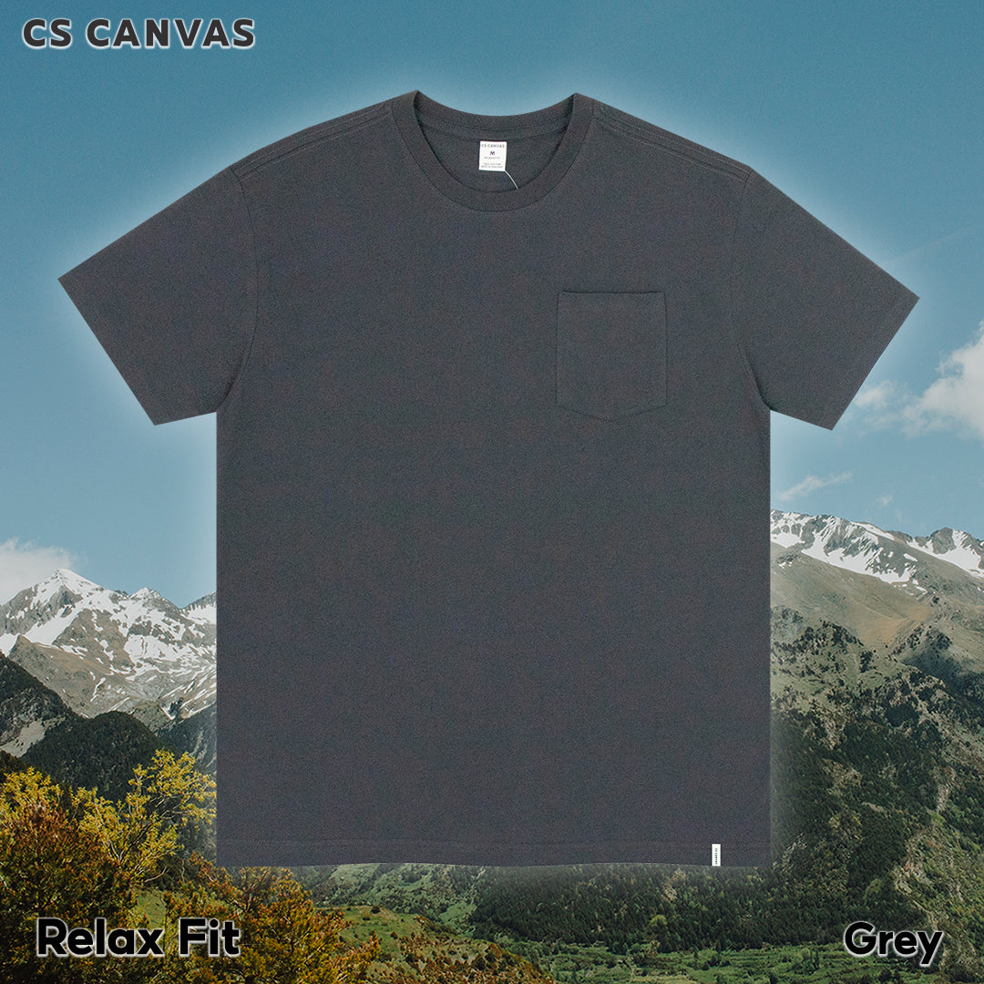 CS CANVAS Men Shades Of Forest //ทรง Relax T-Shirt // - เสื้อยืดเปล่าผู้ชาย มีกระเป๋าที่อก ผ้า cotton ใส่สบายไม่ร้อน