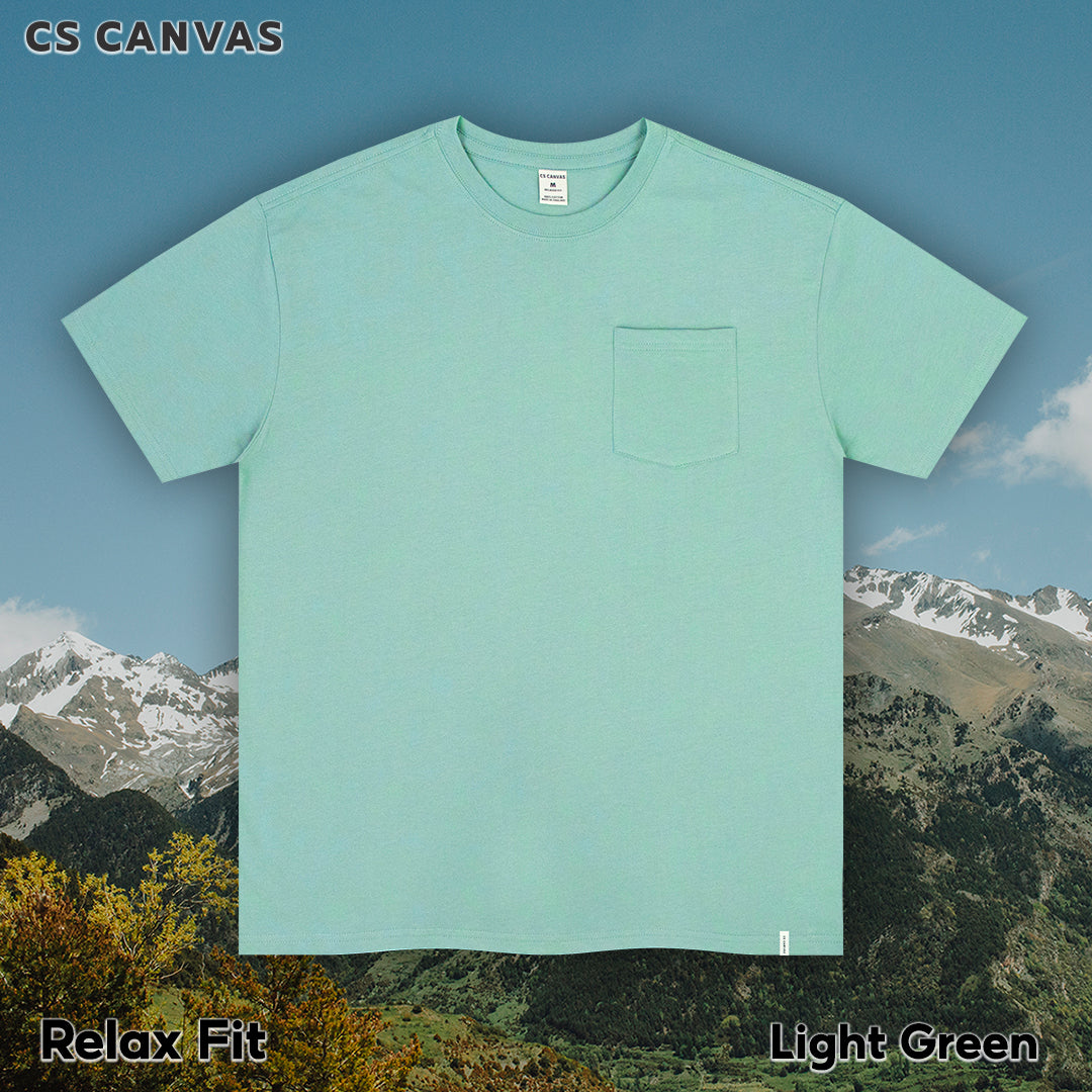 CS CANVAS Men Shades Of Forest //ทรง Relax T-Shirt // - เสื้อยืดเปล่าผู้ชาย มีกระเป๋าที่อก ผ้า cotton ใส่สบายไม่ร้อน