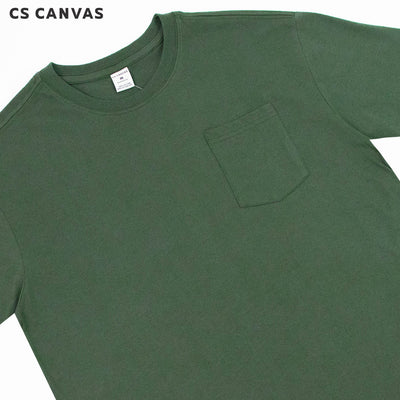 CS CANVAS Men Shades Of Forest //ทรง Relax T-Shirt // - เสื้อยืดเปล่าผู้ชาย มีกระเป๋าที่อก ผ้า cotton ใส่สบายไม่ร้อน