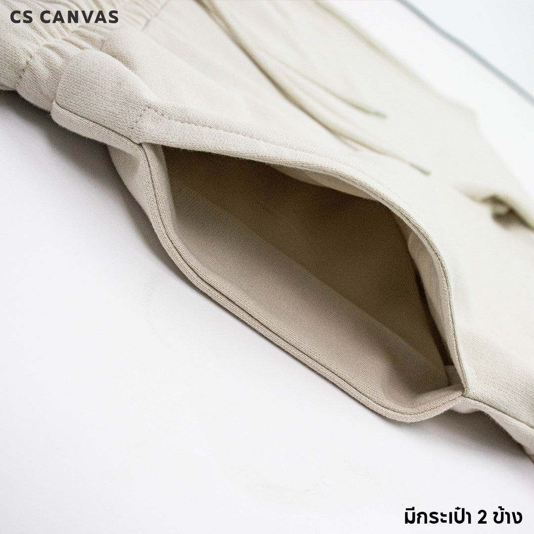 CS CANVAS Men Shorts - กางเกงขาสั้นผู้ใหญ่ ผ้าเกร็ดปลา(French Terry)  ผ้านุ่มฟู มีความหนานุ่ม ยืดหยุ่นใส่สบาย