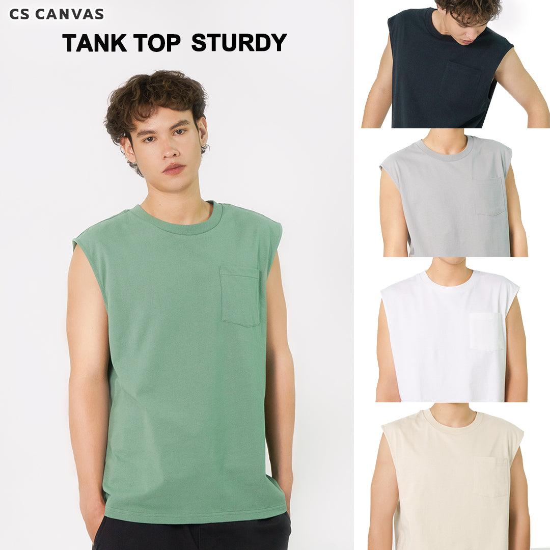 CS CANVAS Men Sturdy // Adult Tank Top // - เสื้อยืดเปล่า ผู้ชายโอเวอร์ไซส์ ผ้า Cotton USA หนา