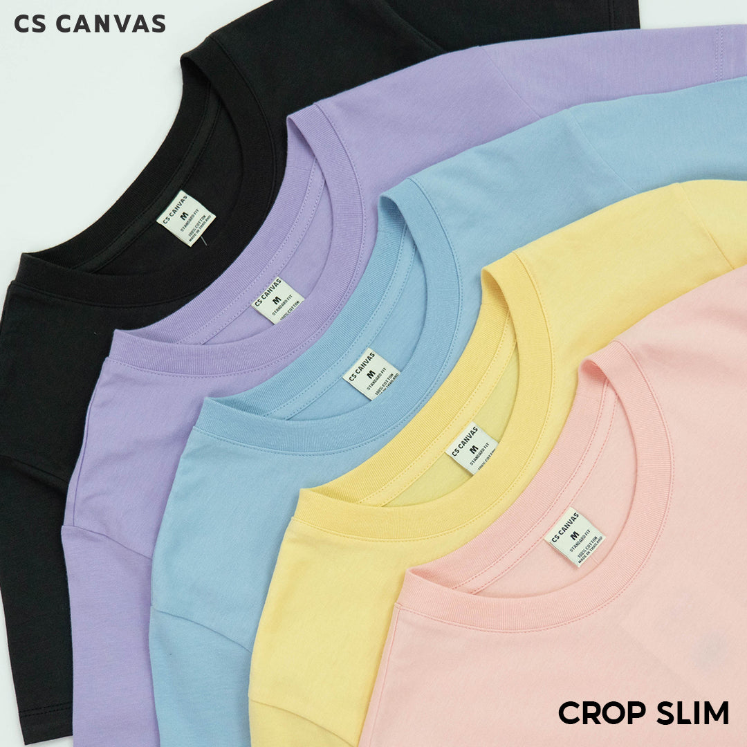 CS CANVAS Women Crop Slim fit - เสื้อครอป (ทรง สลิมฟิต) ผ้า Cotton ใส่สบายไม่ร้อน