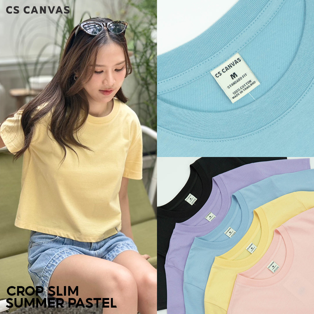 CS CANVAS Women Crop Slim fit - เสื้อครอป (ทรง สลิมฟิต) ผ้า Cotton ใส่สบายไม่ร้อน