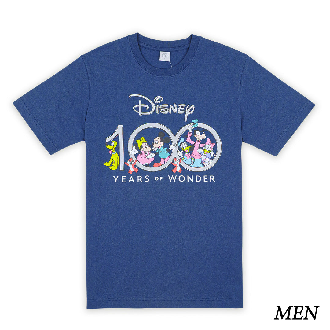 Disney 100 Years Of Wonder Men & Kids T-Shirt -เสื้อยืดครอบครัว ดิสนีย์ 100 ปี ผู้ชาย และเด็ก