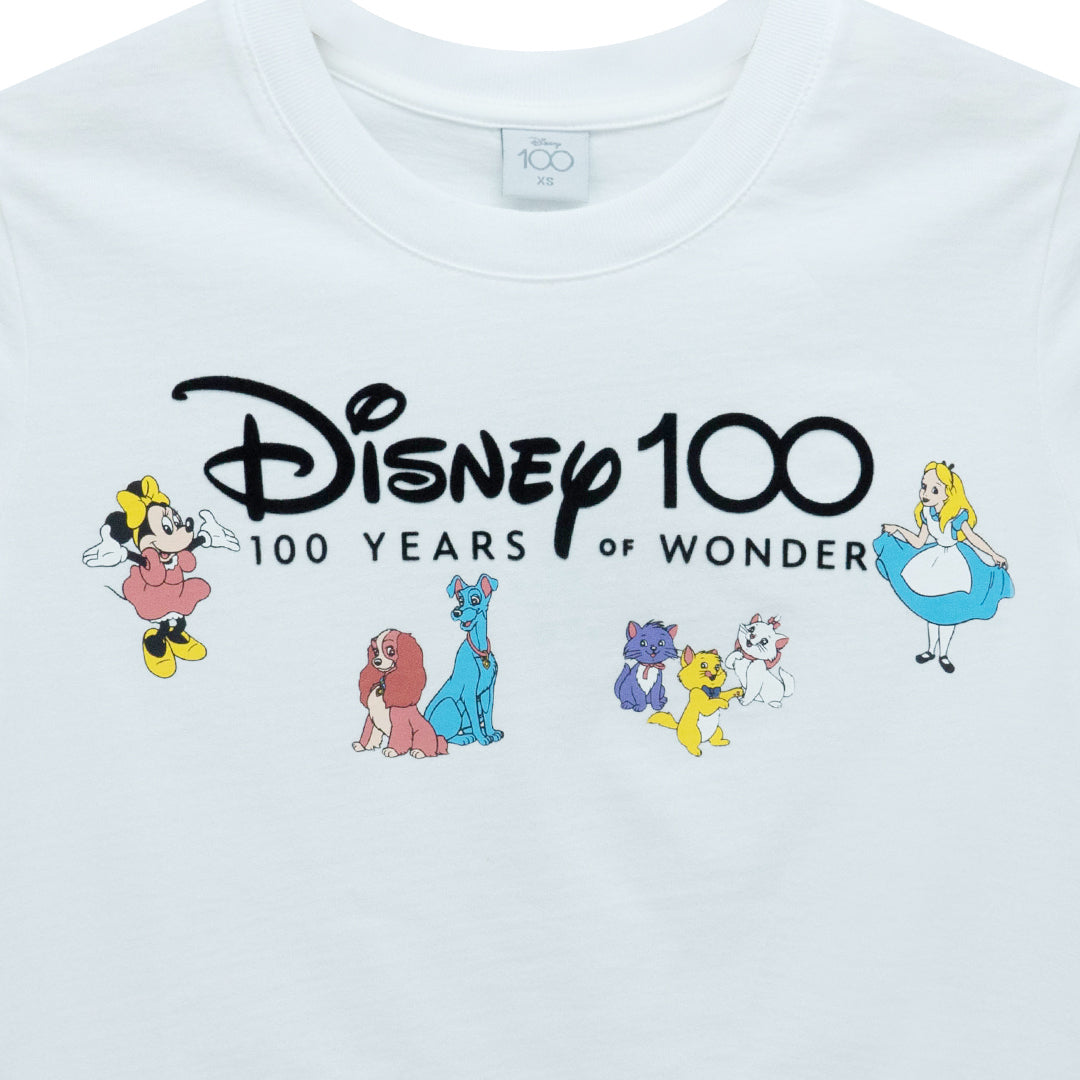 Disney 100 Years Of Wonder Women Crop slim T-Shirt  - เสื้อครอปผู้หญิง ทรง Slim ดิสนีย์ 100 ปี
