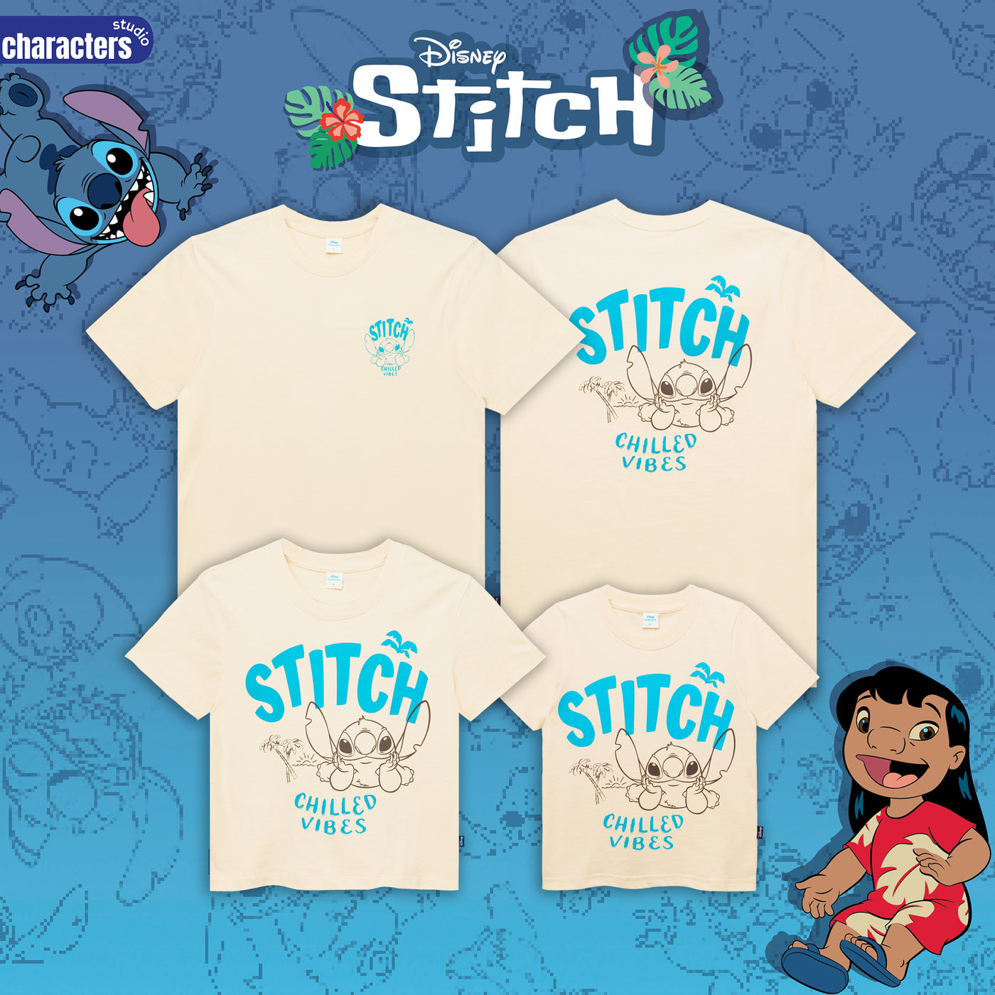 Disney Family Stitch // T-shirt & Crop Lilo&Stitch // -  เสื้อยืดผู้ใหญ่ ครอป และเด็ก ดิสนีย์ ลาย ลิโล่แอนด์สติทช์