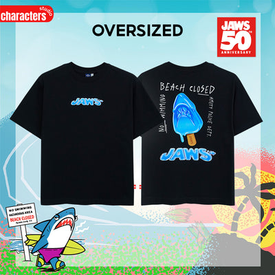 Universal Studios Men Jaws //Oversized T-Shirt //- เสื้อยืดโอเวอร์ไซส์ ยูนิเวอร์แซล สตูดิโอ ลายจอว์ส