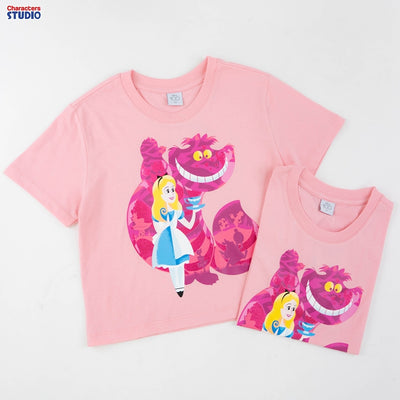 Disney 100 Years Of Wonder Women Snow White and Alice Crop slim T-Shirt - เสื้อครอปผู้หญิง ดิสนีย์ สโนว์ไวท์ และ อลิซ