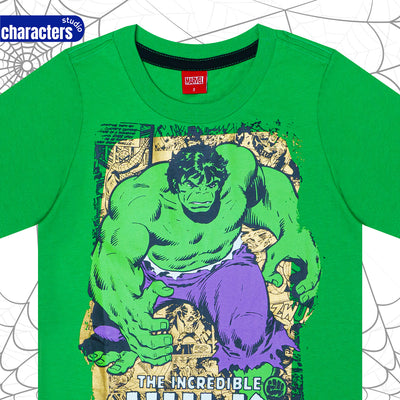 Marvel Boy Spider-Man/hulk/Captain America T-shirts - เสื้อยืดเด็กผู้ชาย ลายสไปเดอร์แมน กัปตันอเมริกาและฮัค