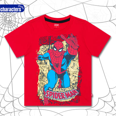 Marvel Boy Spider-Man/hulk/Captain America T-shirts - เสื้อยืดเด็กผู้ชาย ลายสไปเดอร์แมน กัปตันอเมริกาและฮัค