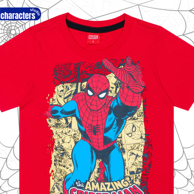 Marvel Boy Spider-Man/hulk/Captain America T-shirts - เสื้อยืดเด็กผู้ชาย ลายสไปเดอร์แมน กัปตันอเมริกาและฮัค
