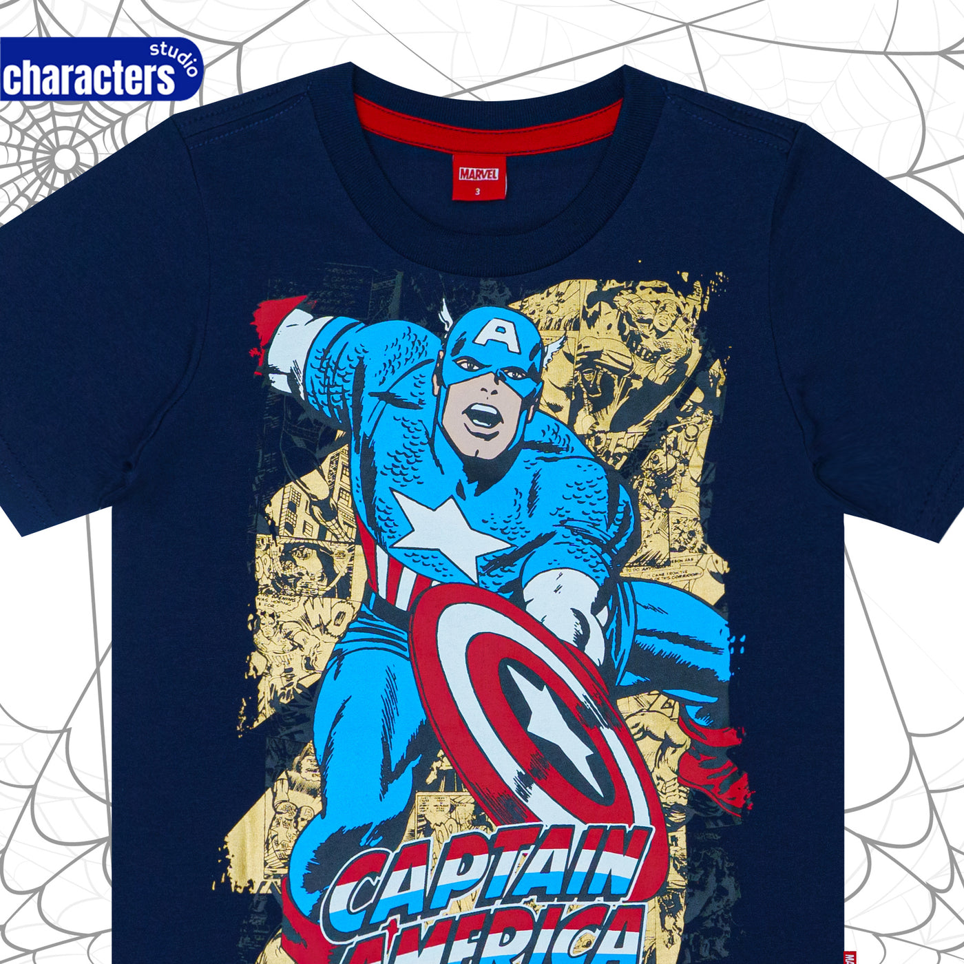 Marvel Boy Spider-Man/hulk/Captain America T-shirts - เสื้อยืดเด็กผู้ชาย ลายสไปเดอร์แมน กัปตันอเมริกาและฮัค