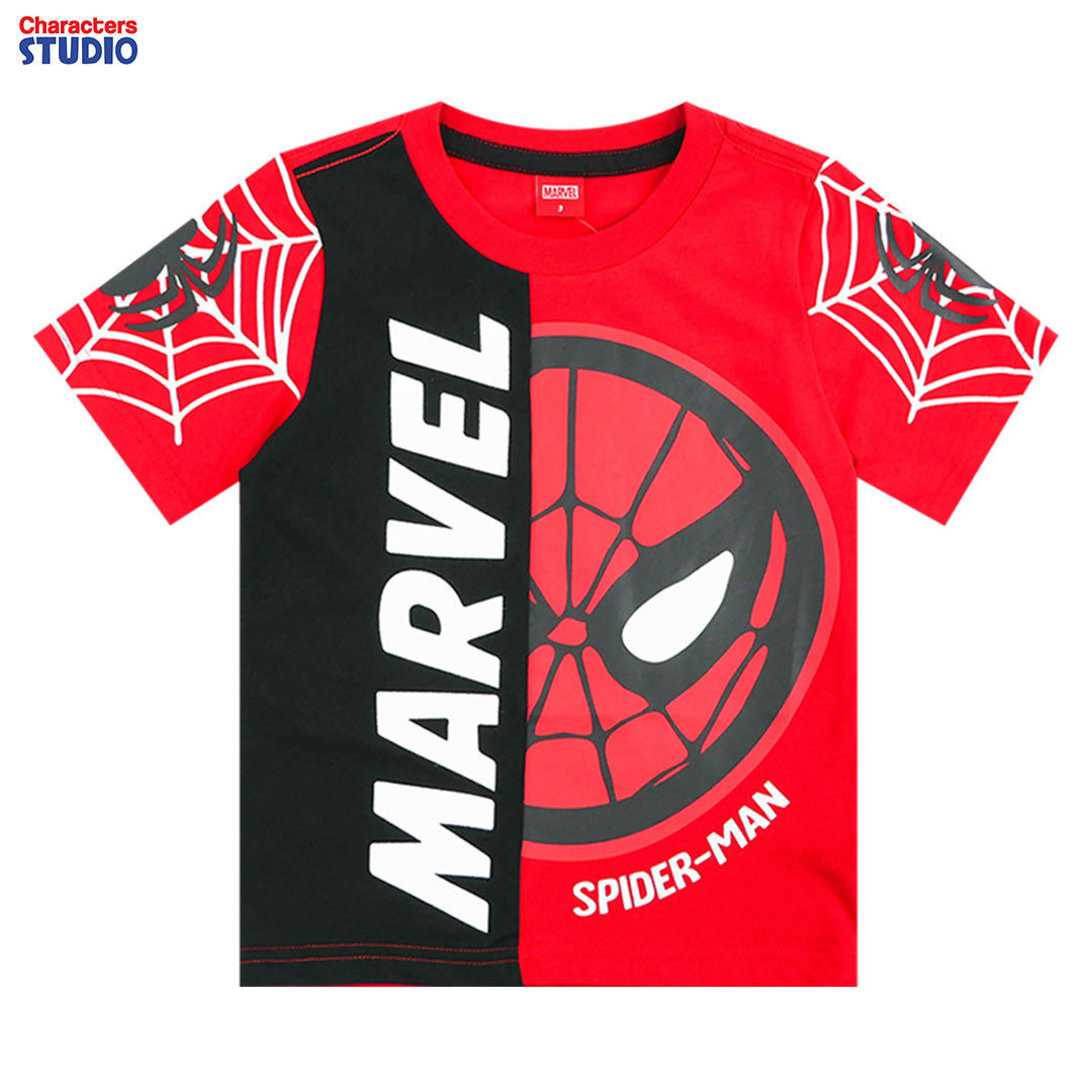 Marvel Boy Spider-Man T-Shirt & Shorts - เสื้อมาร์เวลเด็กผู้ชายพิมพ์ยาง ลายสไปเดอร์แมน และกางเกงขาสั้น ลายสไปเดอร์แมน