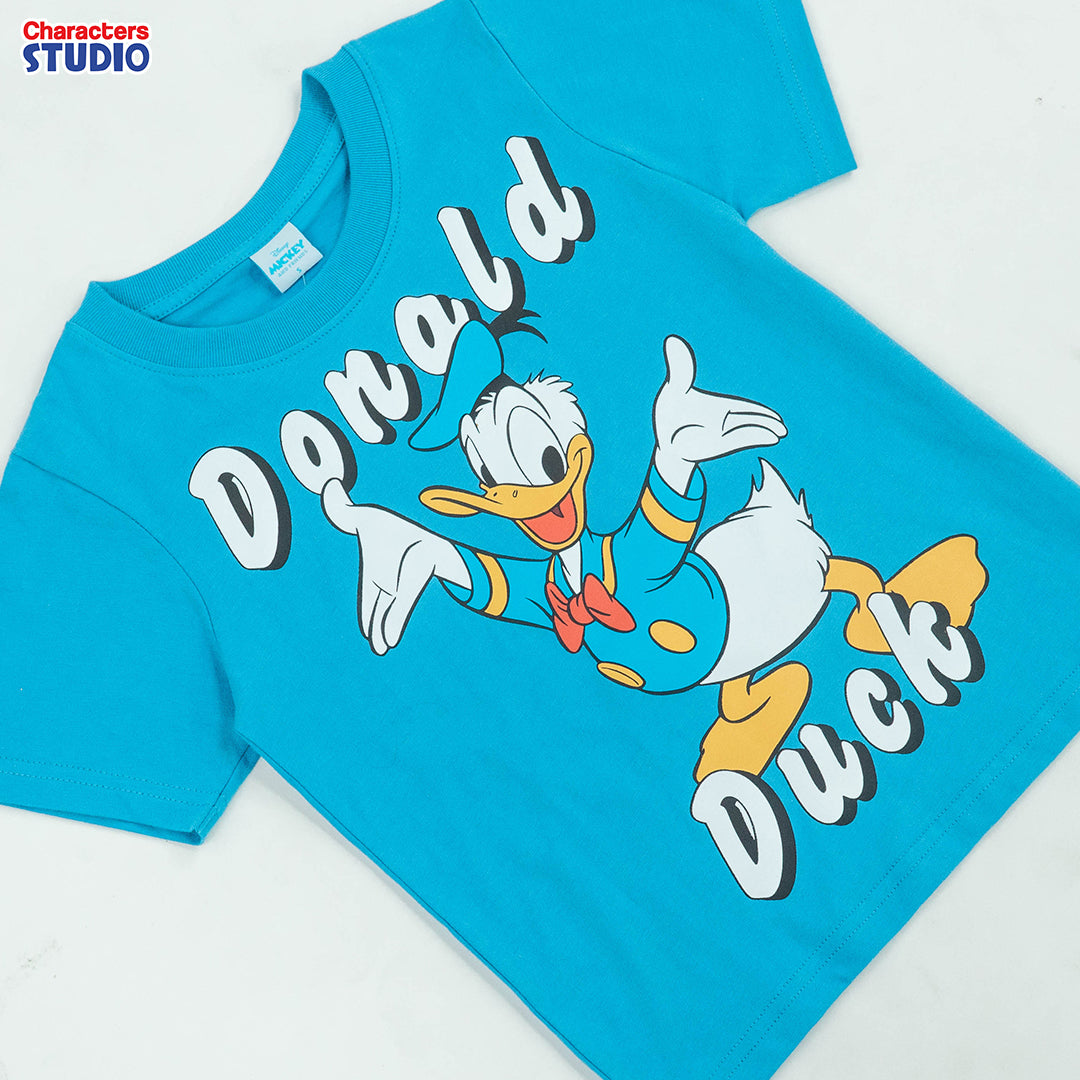 Disney Men&Boy Donald Duck&Goofy T-Shirt - เสื้อยืดผู้ใหญ่โอเวอร์ไซส์ เสื้อยืดเด็ก ดิสนี่ ลายโดนัลด์ดั๊กและกูฟฟี่