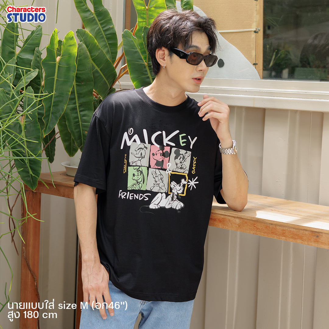 Disney Men Mickey Mouse & Friends //Oversized T-Shirt  // - เสื้อยืดโอเวอร์ไซส์ผู้ใหญ่ มิกกี้เมาส์และผองเพื่อน