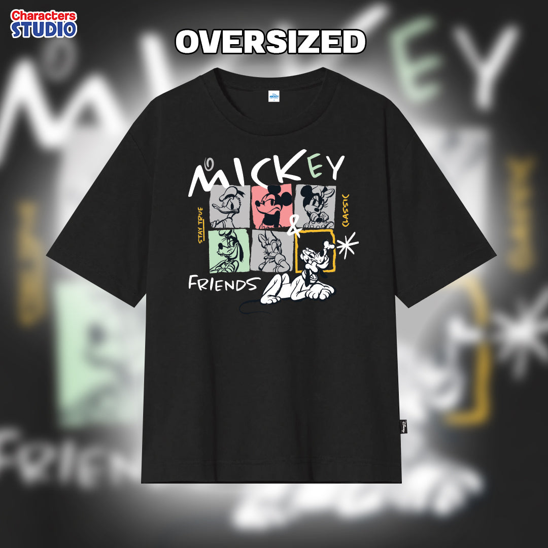 Disney Men Mickey Mouse & Friends //Oversized T-Shirt  // - เสื้อยืดโอเวอร์ไซส์ผู้ใหญ่ มิกกี้เมาส์และผองเพื่อน