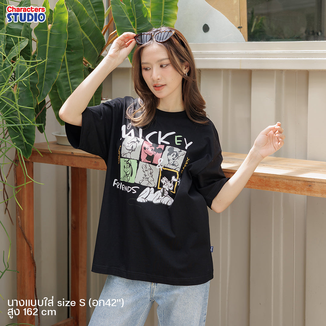 Disney Men Mickey Mouse & Friends //Oversized T-Shirt  // - เสื้อยืดโอเวอร์ไซส์ผู้ใหญ่ มิกกี้เมาส์และผองเพื่อน