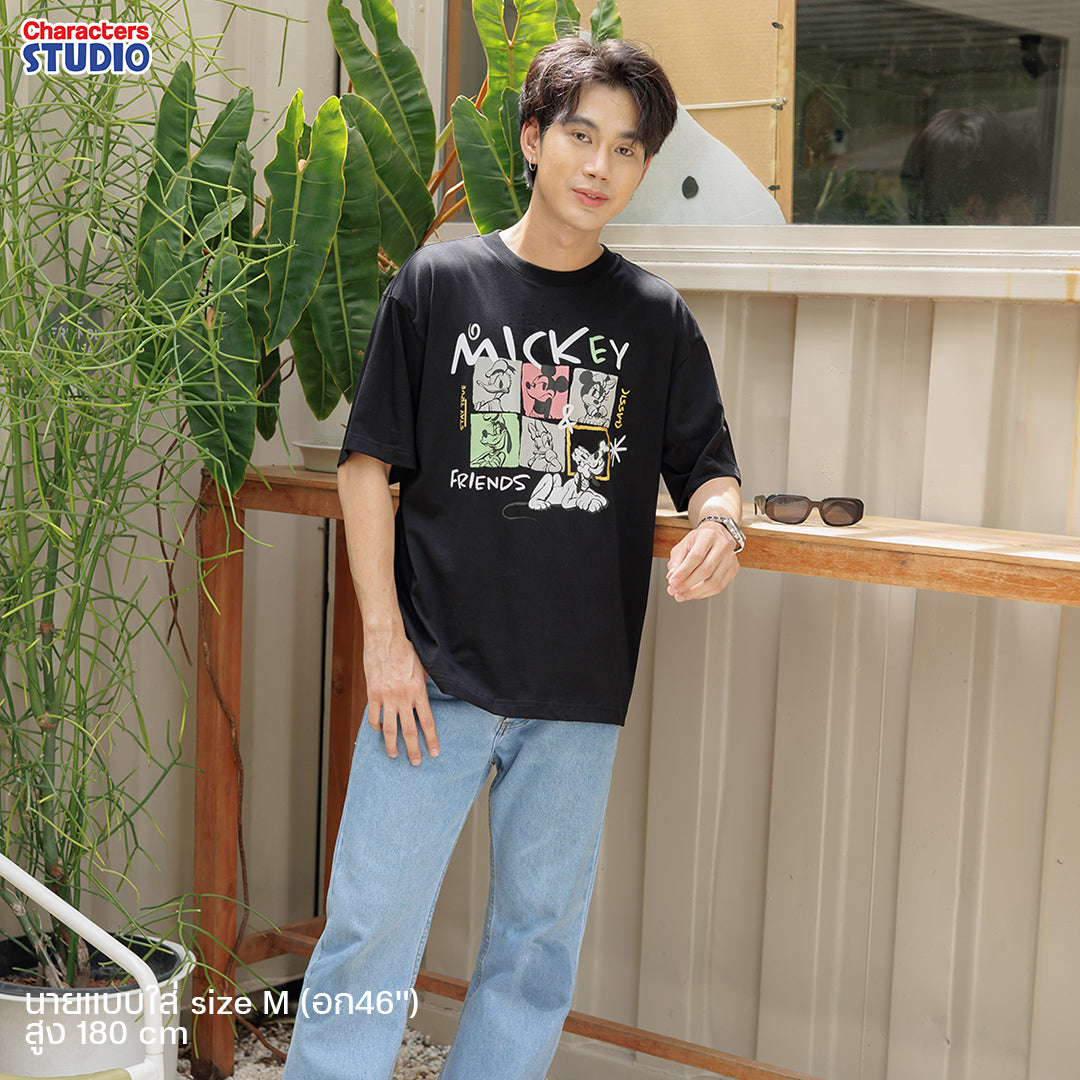 Disney Men Mickey Mouse & Friends //Oversized T-Shirt  // - เสื้อยืดโอเวอร์ไซส์ผู้ใหญ่ มิกกี้เมาส์และผองเพื่อน