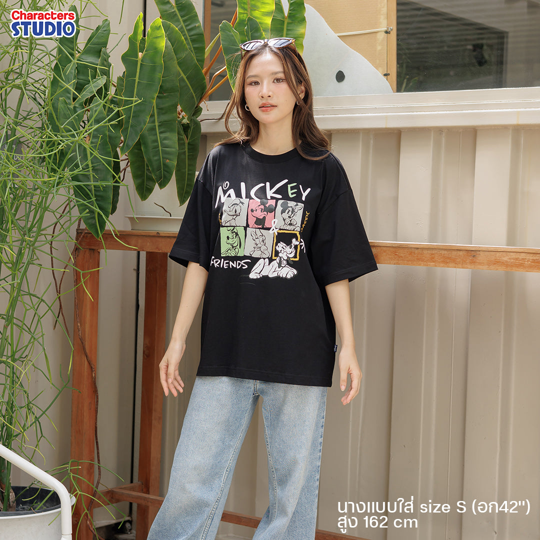 Disney Men Mickey Mouse & Friends //Oversized T-Shirt  // - เสื้อยืดโอเวอร์ไซส์ผู้ใหญ่ มิกกี้เมาส์และผองเพื่อน